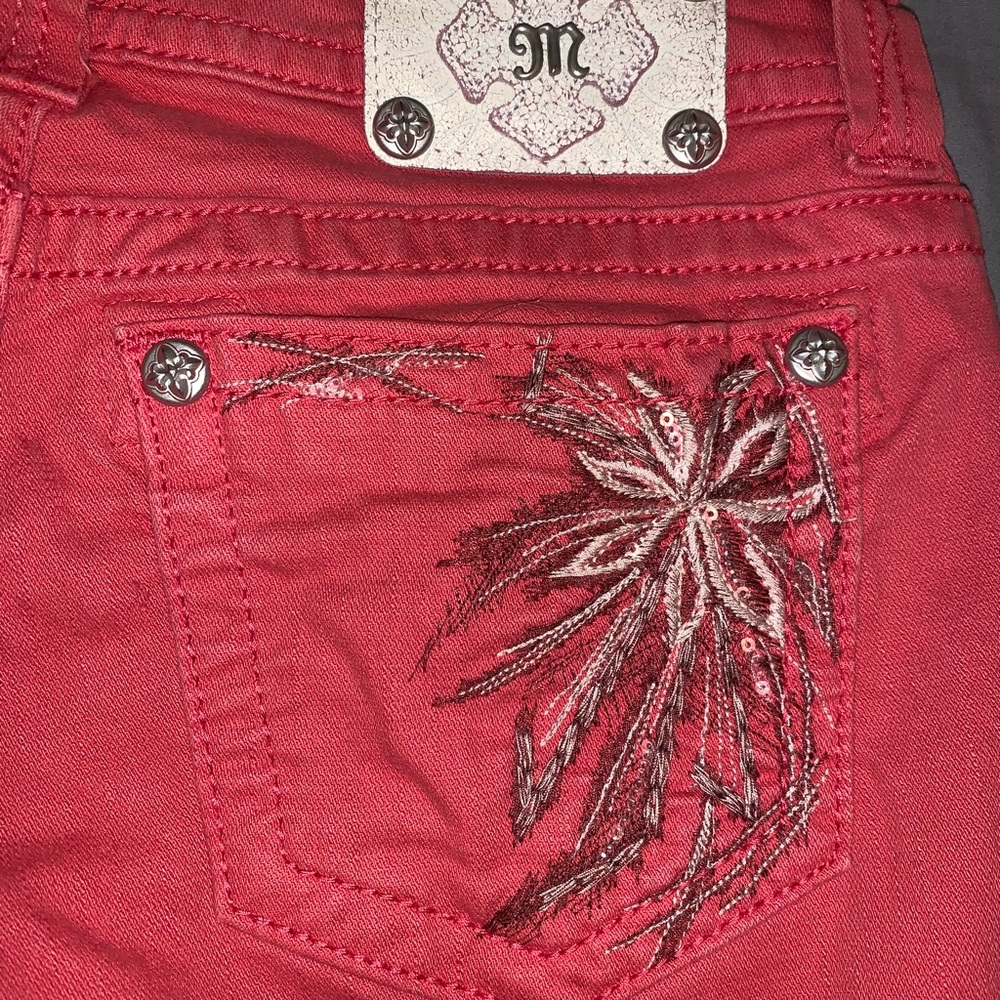 Miss Me skinny jeans, red, size 30